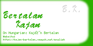 bertalan kajan business card